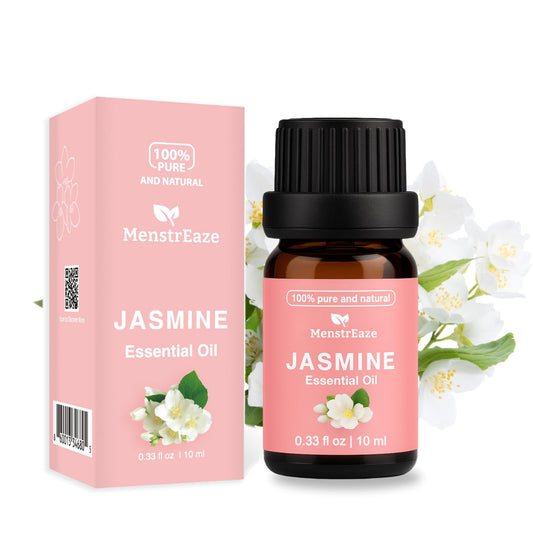Amber glass bottle of skin-safe jasmine essential oil, 10ml