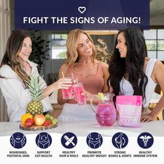 Close-up of ingredients showing collagen types and hyaluronic acid