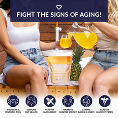 Ingredients: multi collagen peptides, probiotics, hyaluronic acid, baobab