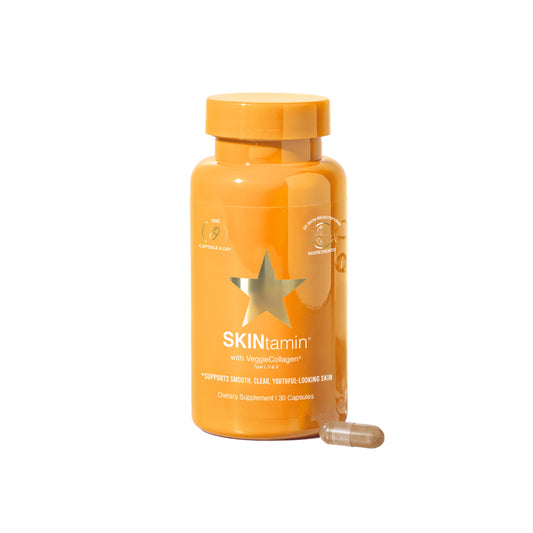 SKINtamin Vegetarian Collagen Pills bottle and packaging