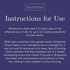 Skintensive Arnica Bruise Cream spreadable formula supports gentle skin restoration after minor wounds.
