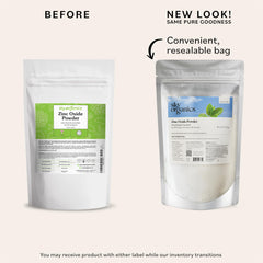 Sky Organics Zinc Oxide Powder 16 oz resealable bag back label