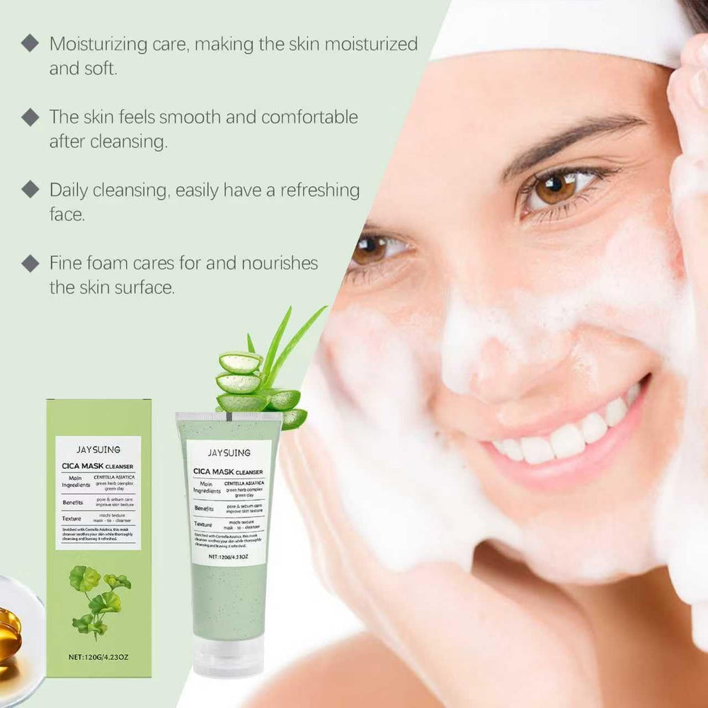SKYLWCG CICA Mask Cleanser bottle shows a 4.23 oz size for home use.