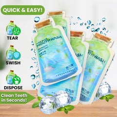 Space-saving Skywin travel kit with mini mouthwash packets
