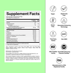 Close up of liposomal saffron and magnesium ingredients in powder