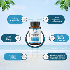 Close-up of magnesium taurate sleep-support capsules