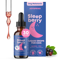 SleepBerry Kids Liquid Melatonin bottle and box - 1 fl oz