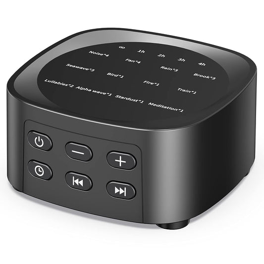 Sleepbox sleep-white-noise front view highlights compact travel-friendly design for home or office use.