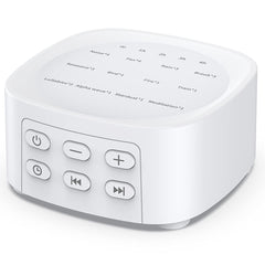 Sleepbox Sleep White Noise Machine front view showing compact design for home and travel use