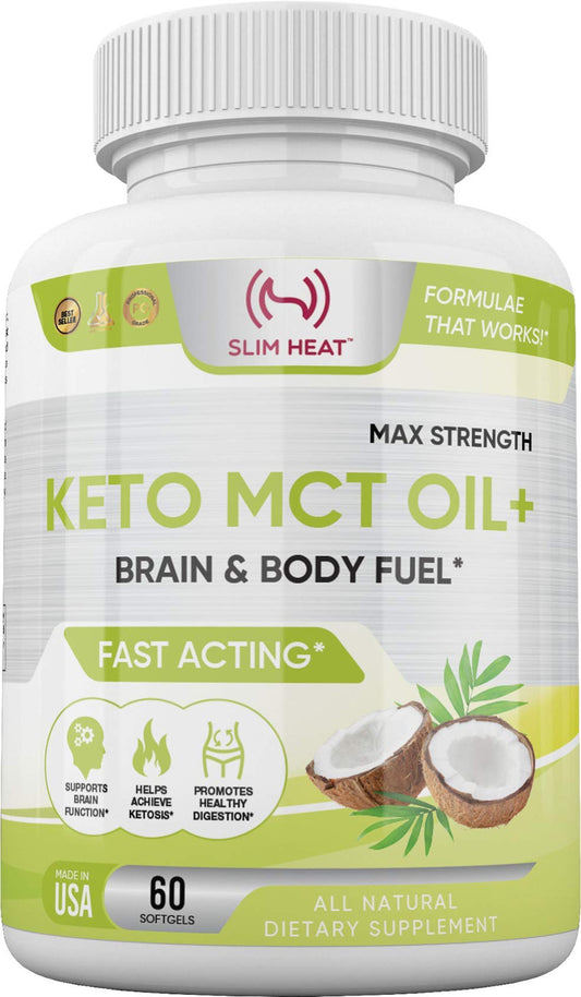 Slim Heat Keto MCT Oil Capsules bottle and packaging