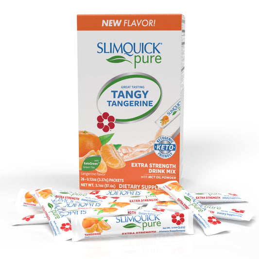 Front view of SlimQuick Extra Strength Weight Management Drink Mix for Women in Tangerine flavor