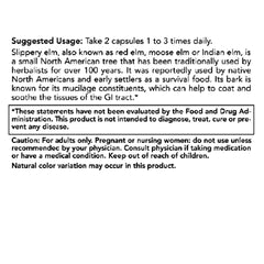 Non-GMO seal on Slippery Elm capsules