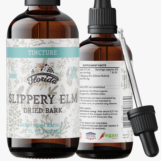 Slippery Elm tincture 4 oz bottle with label