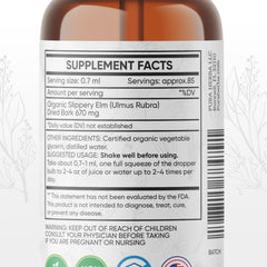 Illustration of digestive and throat support with Slippery Elm tincture