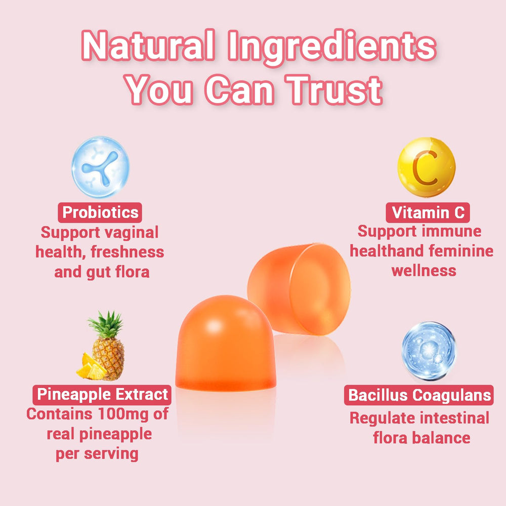Ingredient panel featuring probiotics and slippery elm in Slippery Kitty Gummies