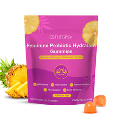 Bottle of Slippery Kitty Gummies pineapple flavor for feminine wellness