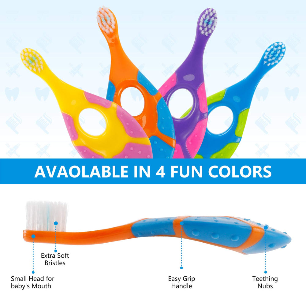 Close-up of extra-soft bristles on Slotic toddler toothbrush