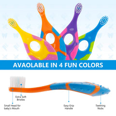 Close-up of extra-soft bristles on Slotic toddler toothbrush