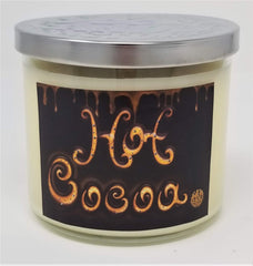 S&M Candle Factory Hot Cocoa and Cream 3-wick candle in 14.5oz jar delivers warm, cozy scent.