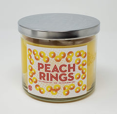 S&M Candle Factory Peach Ring 3-wick pour enhances living room ambience with a peach candy aroma