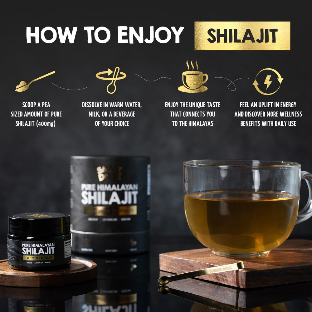 Large 125-serving jar of Smart Dose Shilajit resin