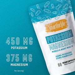 Close-up of vegan potassium magnesium capsules