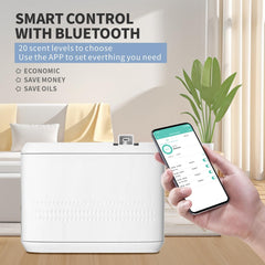 Diffusion nozzle and built-in fan for large rooms