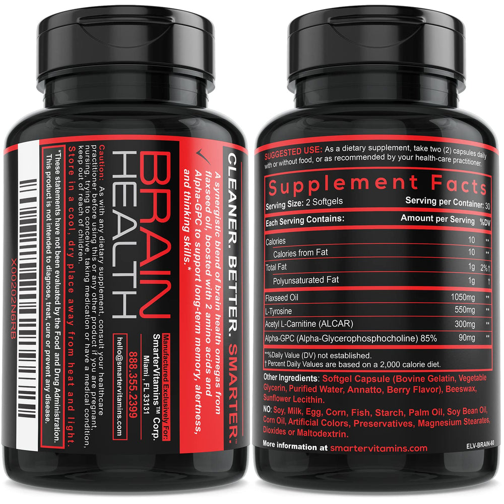 ALA DHA omega-3 brain booster capsules