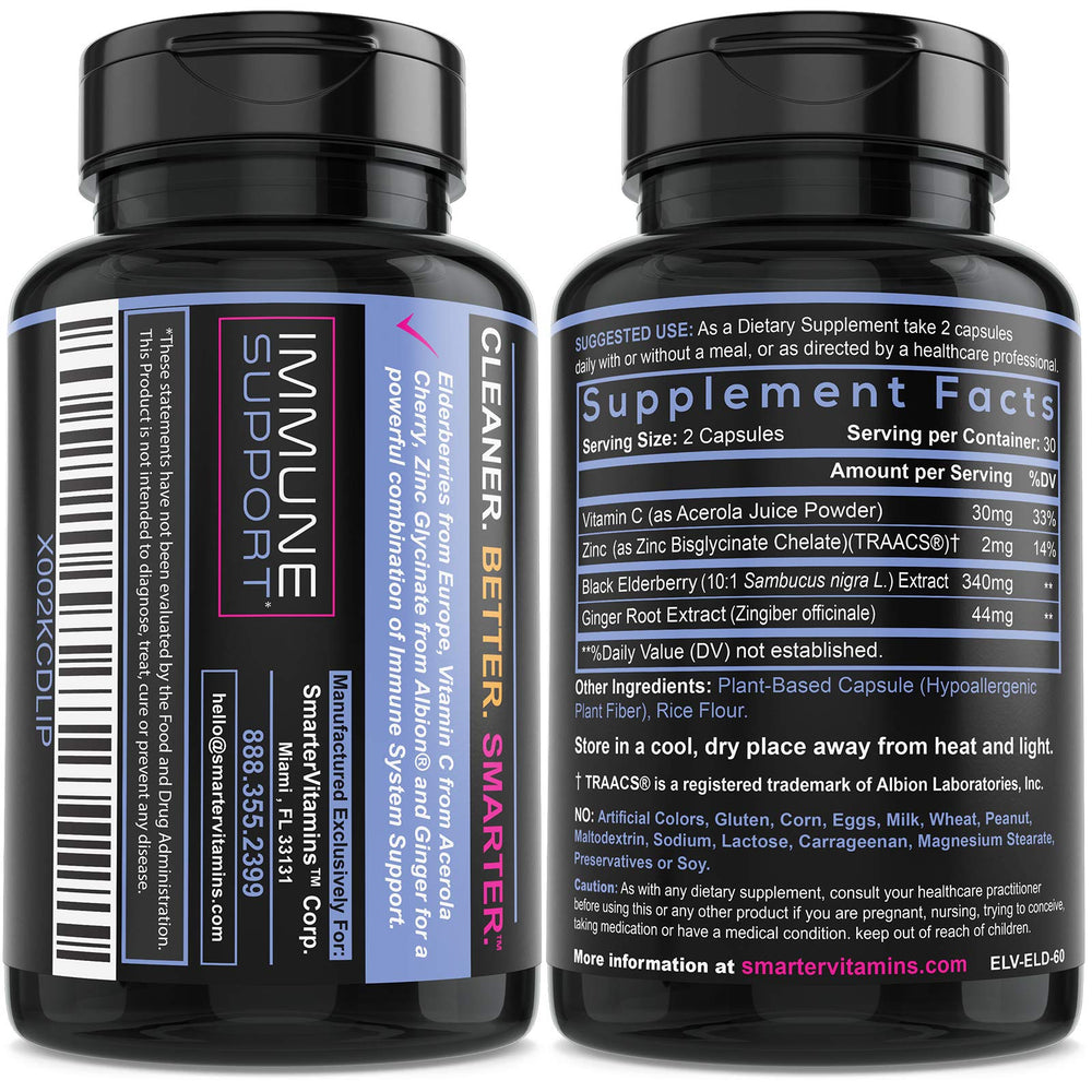 Ingredients: elderberry, vitamin C, ginger & zinc