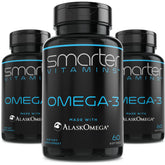 Three-pack Smarter Omega-3 bottles with 60 softgels each