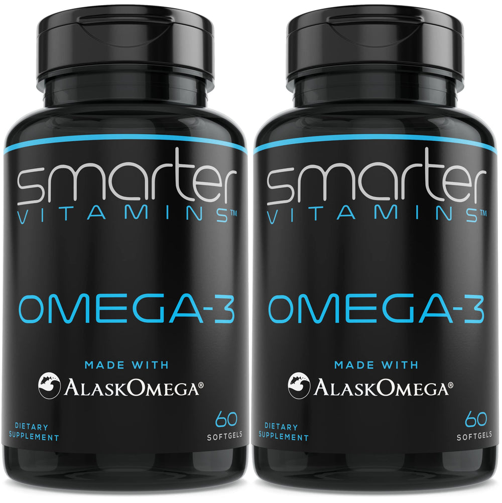 SmarterOmega3 two-bottle outer pack for convenient daily omega-3