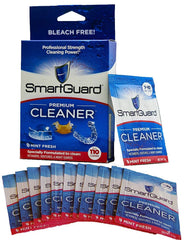 SmartGuard Crystals bottle illustrating 110 cleanings for dentures