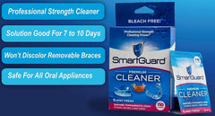 Mouth guard being cleaned with SmartGuard crystals
