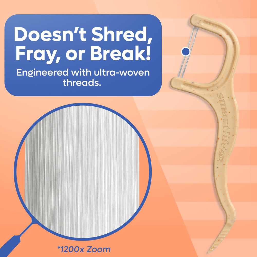 Unflavored vegan SmartLifeco floss picks