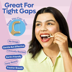 Dentist-tested floss picks designed to resist shredding
