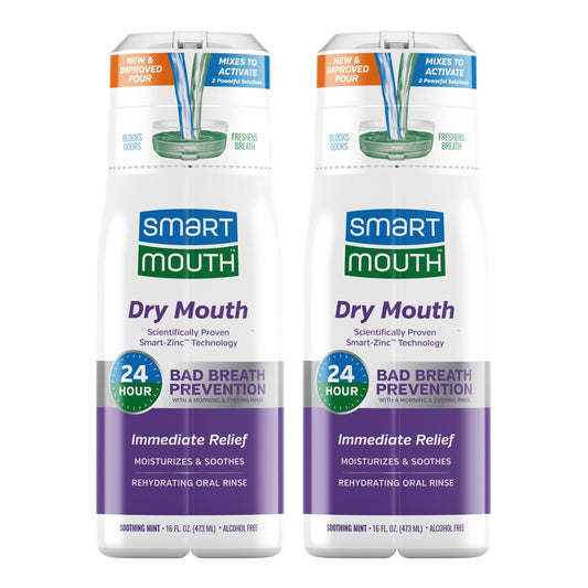 SmartMouth Activated Dry Mouth Mouthwash 16 oz 2-pack front bottle