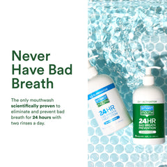 Alcohol-free mouthwash label indicating no burning sensation