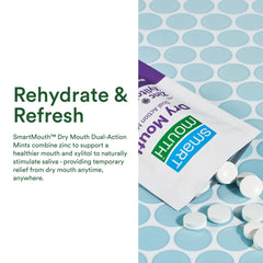 Box of SmartMouth Dry Mouth Mints in Mellow Mint flavor
