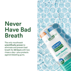 Mouthwash bottle with mint label and 16 fl oz capacity
