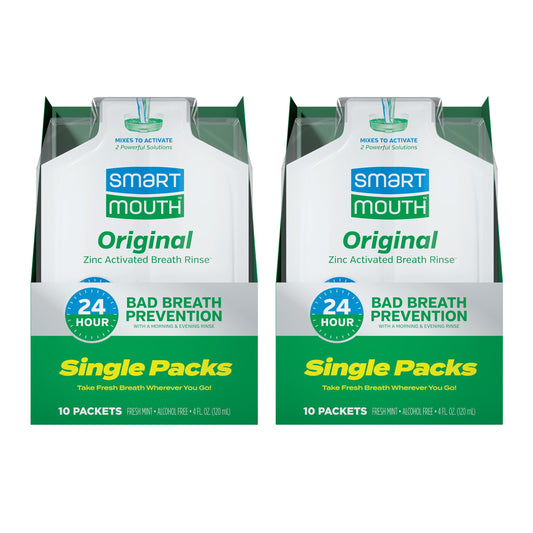 SmartMouth Original Activated Mouthwash travel single pack with Fresh Mint flavor