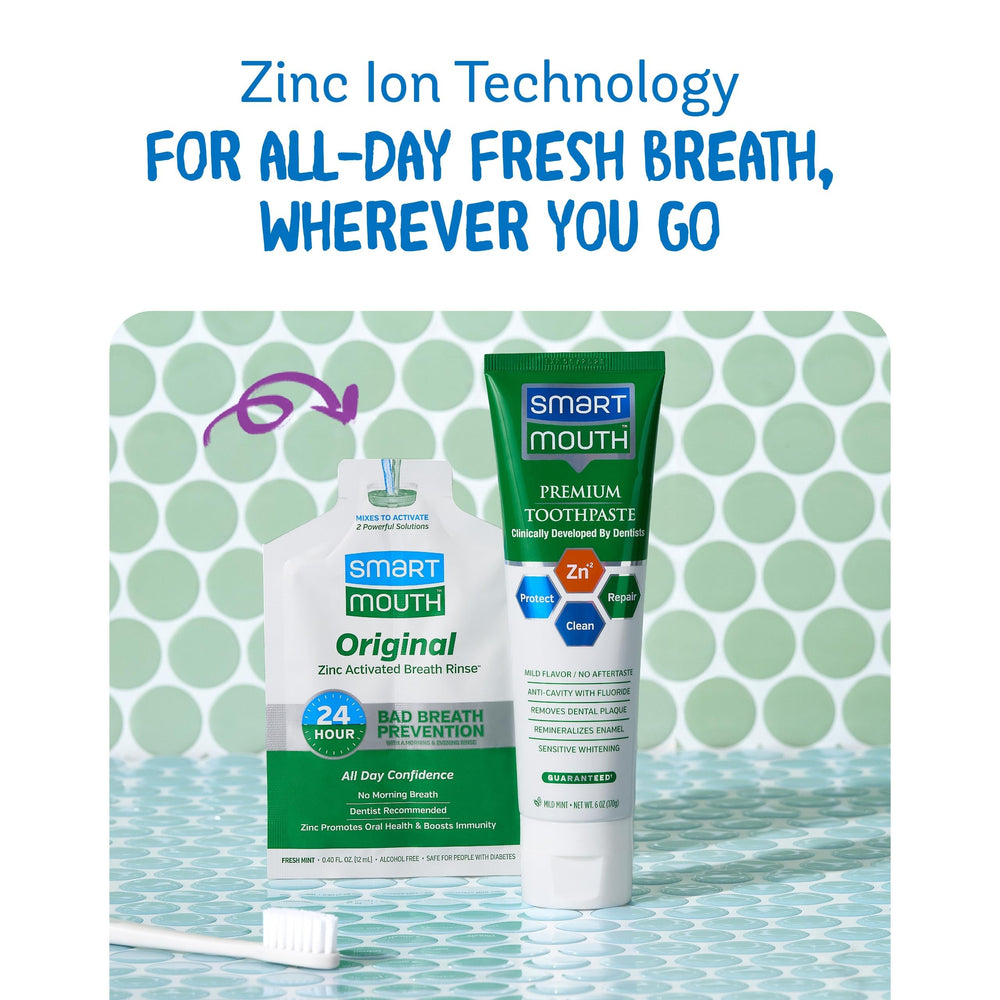 Close-up of SmartMouth Zinc Ion toothpaste texture