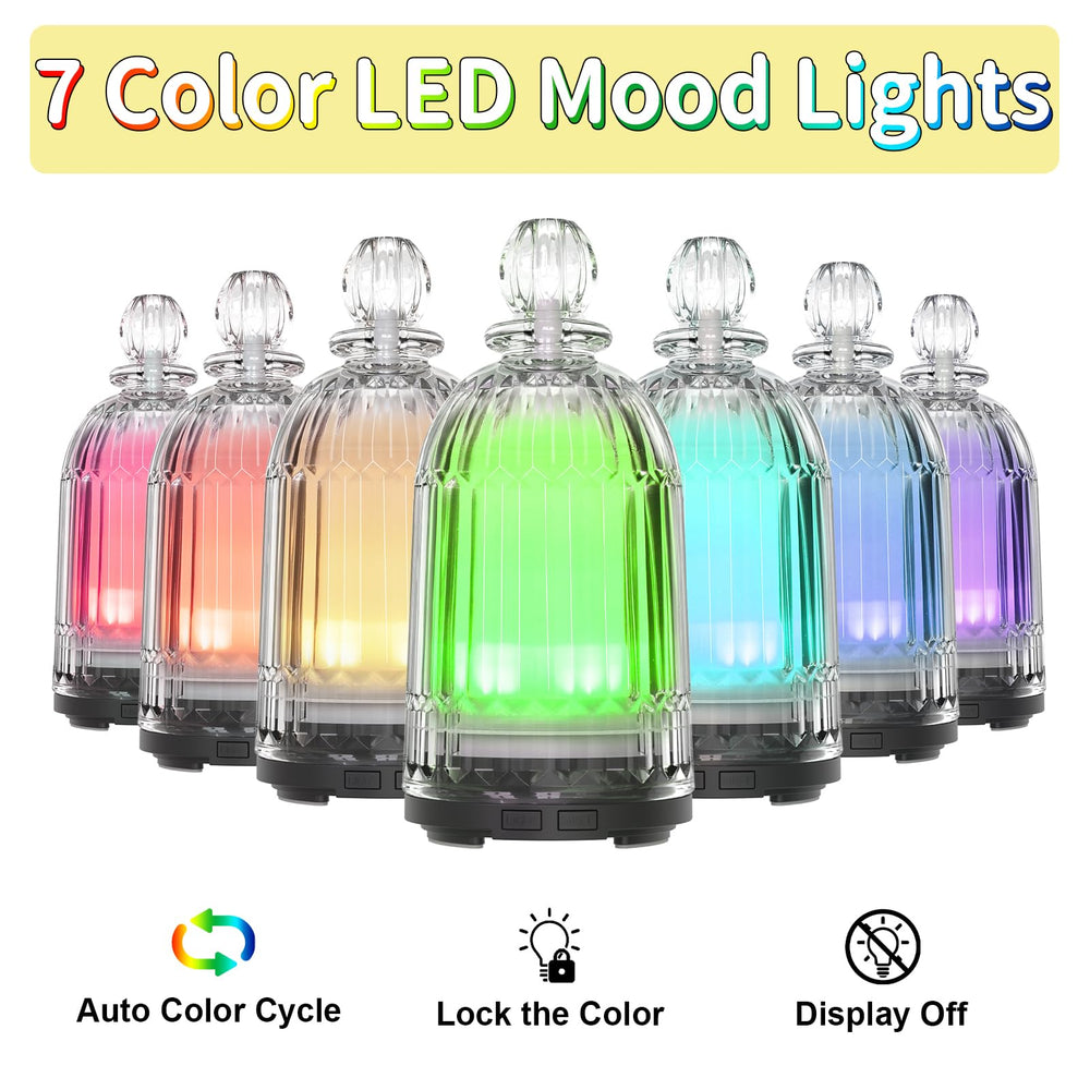 Night light mode showing seven LED colors