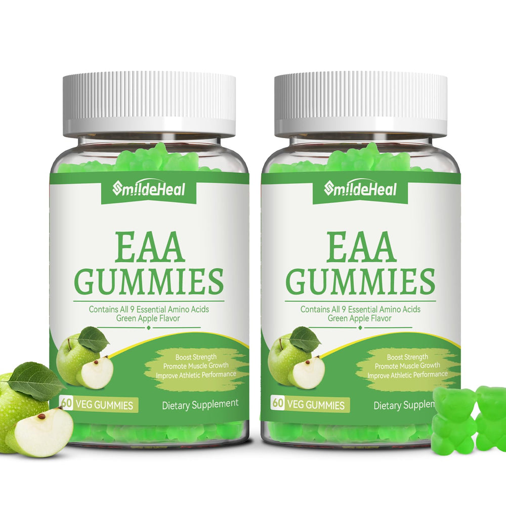 SmideHeal EAA Gummies bottle front Apple Flavor