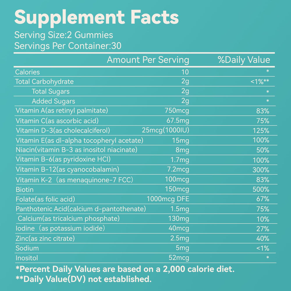Strawberry-flavored vegan and gluten-free gummy vitamins for women