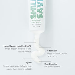 Product packaging highlighting fluoride-free formula and USA-made