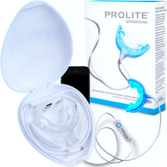 Front view of Smileactives Prolite LED Teeth Whitening Kit with power cable