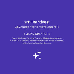 Product packaging and contents of Smileactives whitening pen