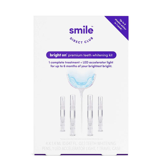 SmileDirectClub teeth whitening kit with LED light in blue box