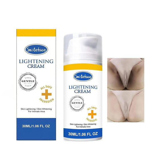 SMILEFACE intimate-areas cream being applied with a gentle massage for even tone