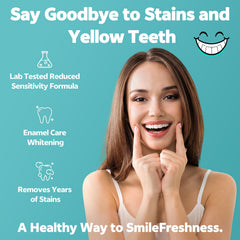 Close-up of whitening strips demonstrating non-slip dry strip technology